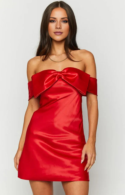 Special Occasion Sophisticated Graceful Stylish Elegant Red Satin Sleeveless Knee-Length Homecoming Dress