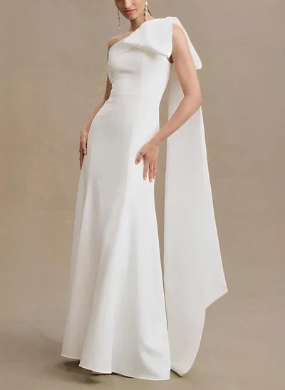 One-Shoulder Sleeveless Wedding Dresses Sash
