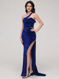 One Shoulder Mermaid Sequins Wedding Party Dresses