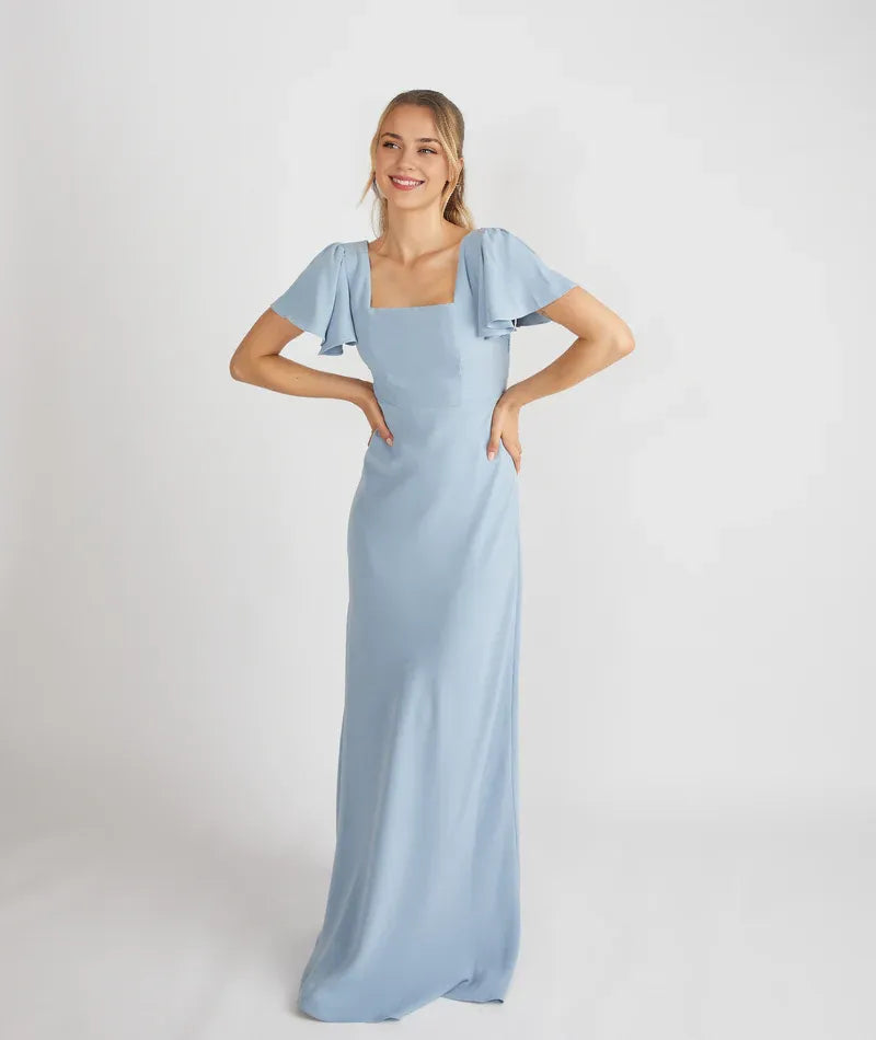 Timeless Special Occasion Sophisticated Graceful Stylish Refined Elegant Square Neck Bridesmaid Dress