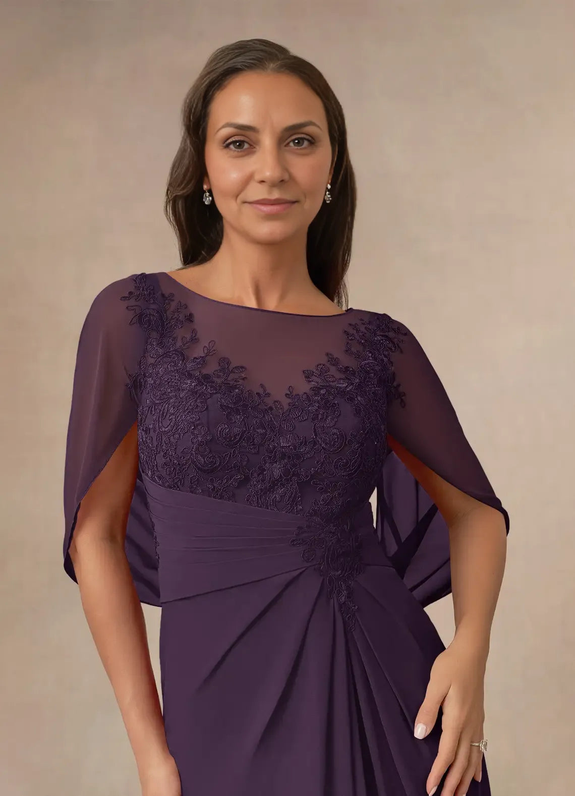 Refined Beautiful Timeless Chic Elegant Chiffon A-Line Mother of the Bride Dress