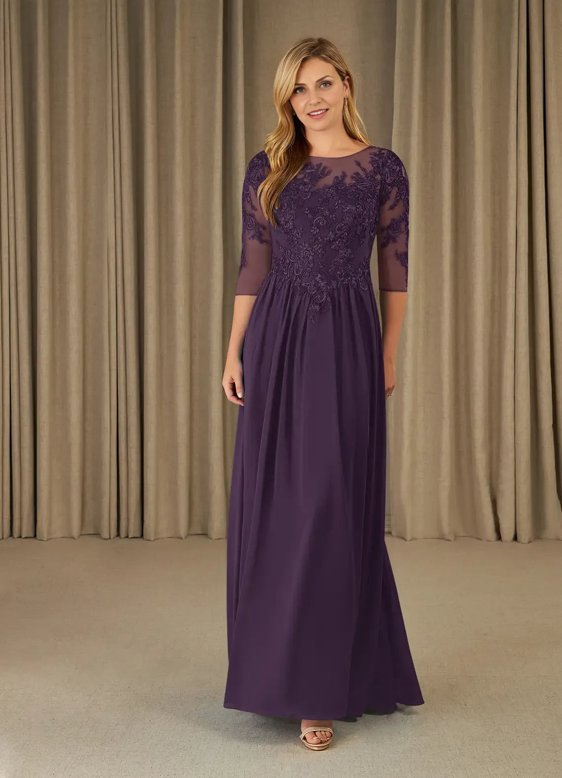 Refined Beautiful Timeless Chic Elegant Chiffon A-Line Mother of the Bride Dress