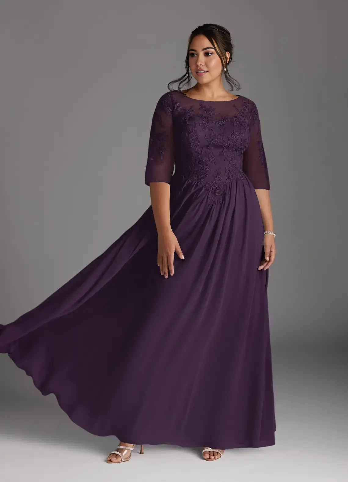Refined Beautiful Timeless Chic Elegant Chiffon A-Line Mother of the Bride Dress