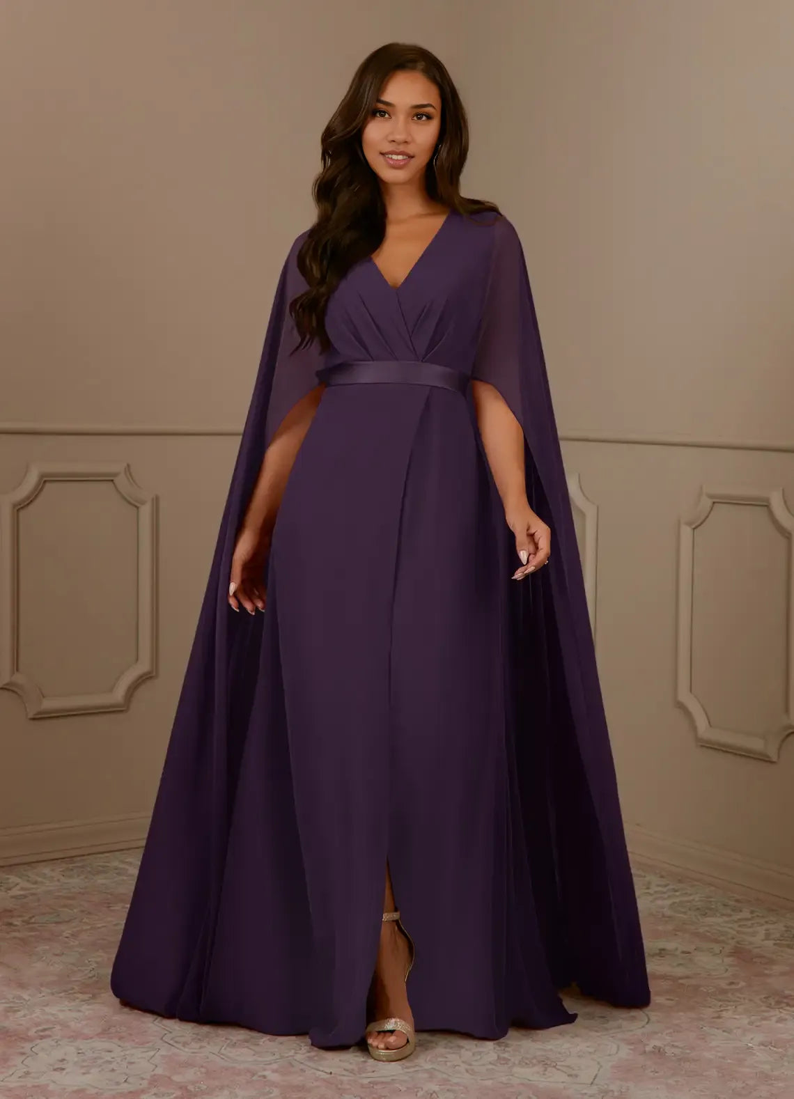 Elegant Red Chiffon A-Line V-Neck Pleated Mini Mother of the Bride Dress