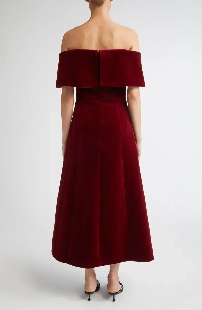 Timeless Special Occasion Sophisticated Graceful Stylish Elegant Burgundy Velvet A-Line Prom Dress