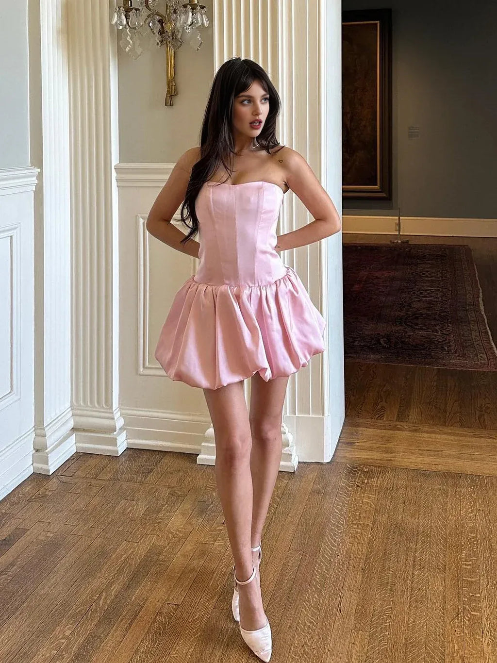 Timeless Special Occasion Sophisticated Graceful Elegant A-Line Strapless Sleeveless Mini Homecoming Dress