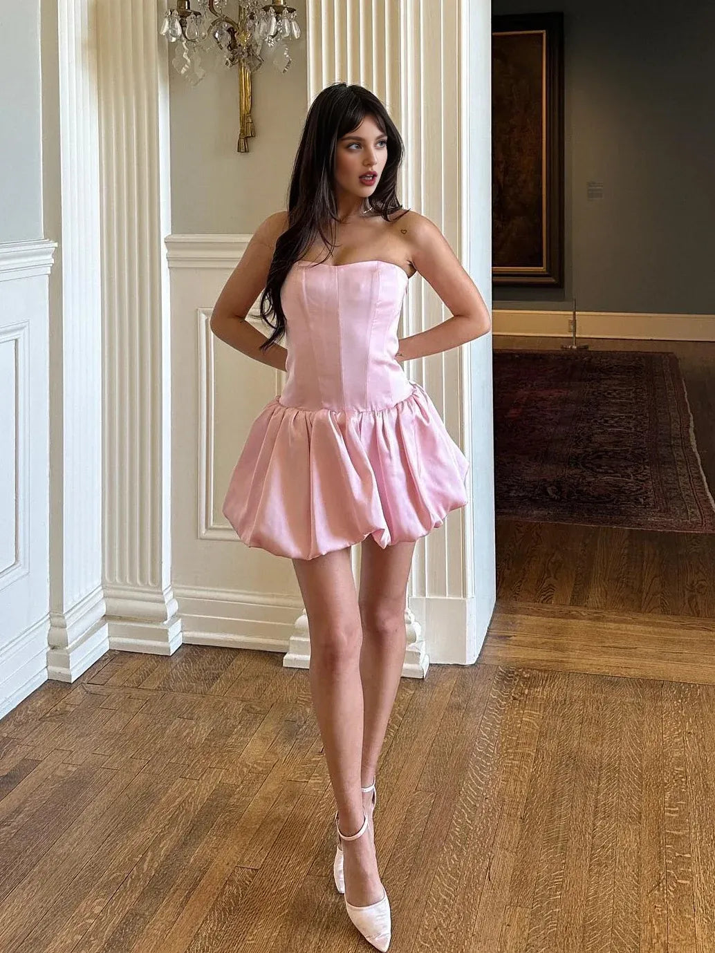 Timeless Special Occasion Sophisticated Graceful Elegant A-Line Strapless Sleeveless Mini Homecoming Dress