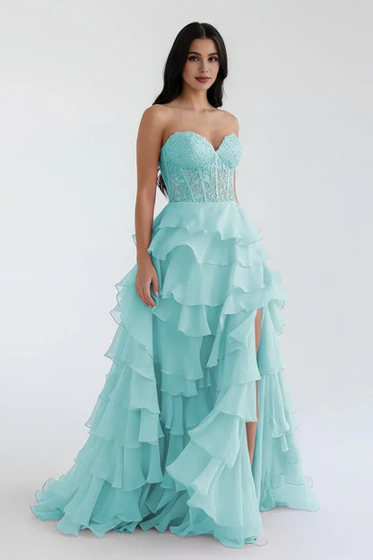 Beautiful Timeless Special Occasion Elegant Red Chiffon A-Line Sweetheart Sleeveless Prom Dress