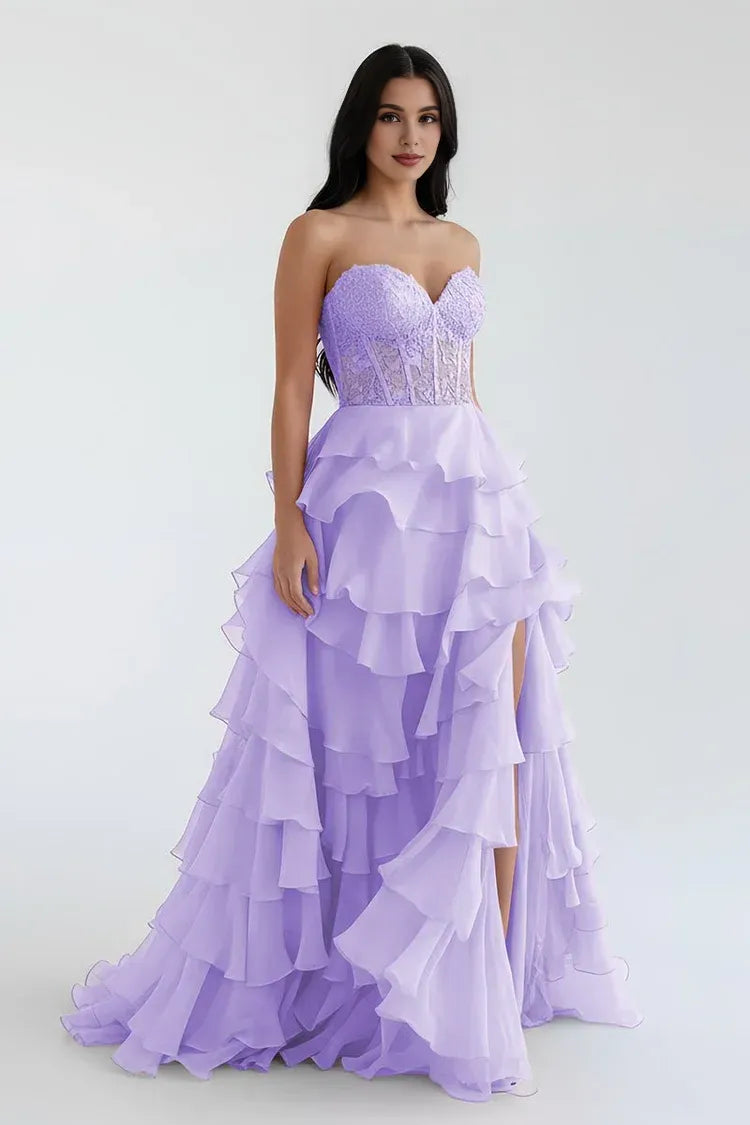 Beautiful Timeless Special Occasion Elegant Red Chiffon A-Line Sweetheart Sleeveless Prom Dress