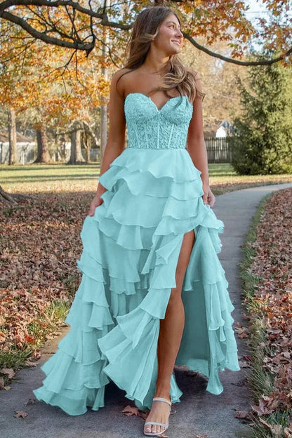 Beautiful Timeless Special Occasion Elegant Red Chiffon A-Line Sweetheart Sleeveless Prom Dress