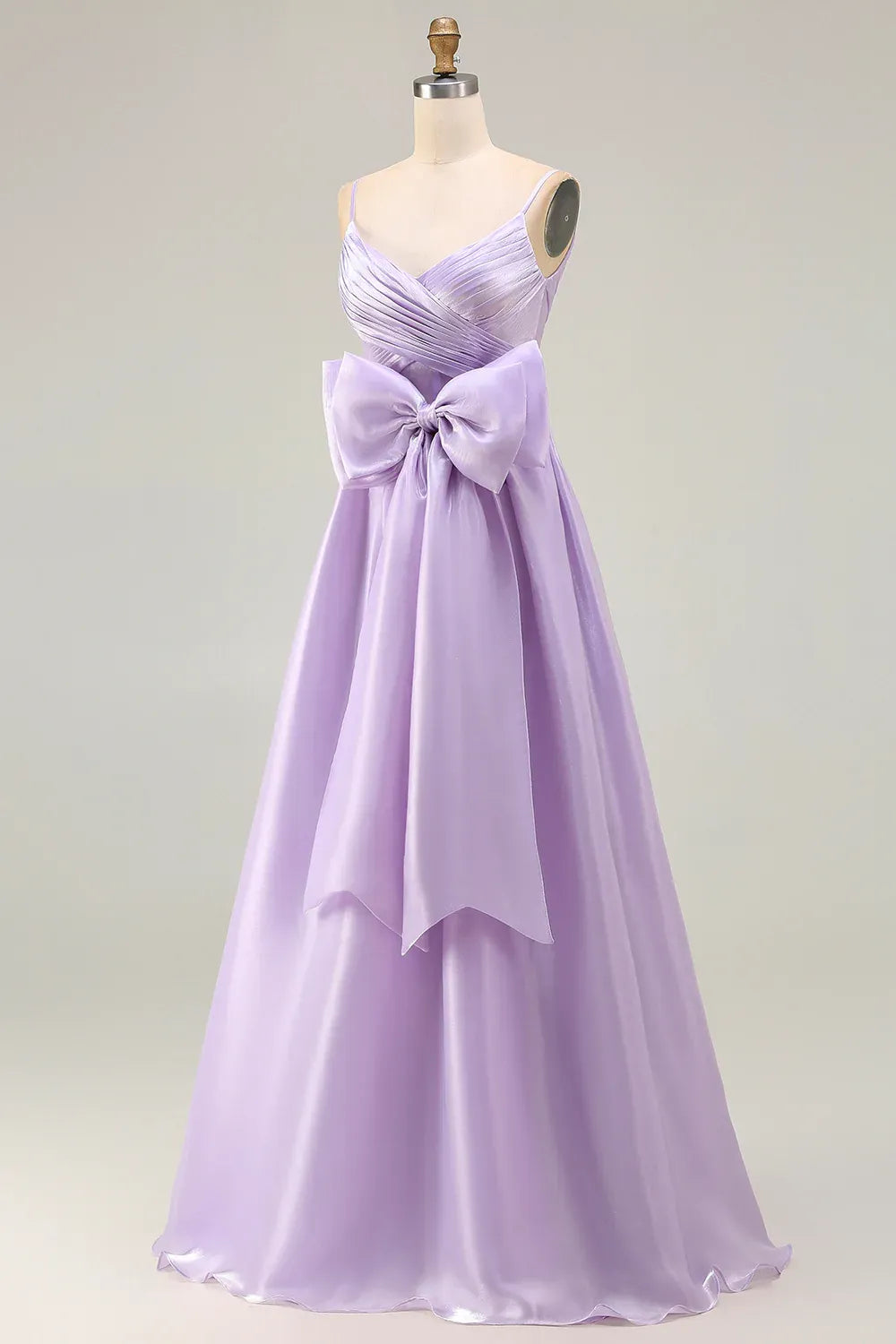 Sophisticated Graceful Stylish Refined Beautiful Elegant Lavender Satin Sleeveless Floor-Length Prom Dress