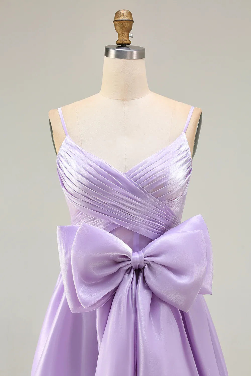 Sophisticated Graceful Stylish Refined Beautiful Elegant Lavender Satin Sleeveless Floor-Length Prom Dress