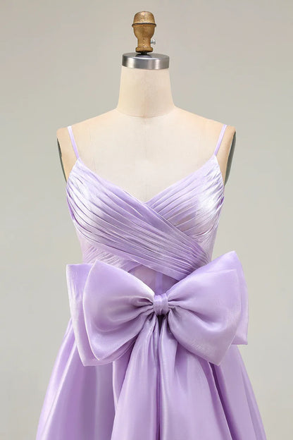 Sophisticated Graceful Stylish Refined Beautiful Elegant Lavender Satin Sleeveless Floor-Length Prom Dress