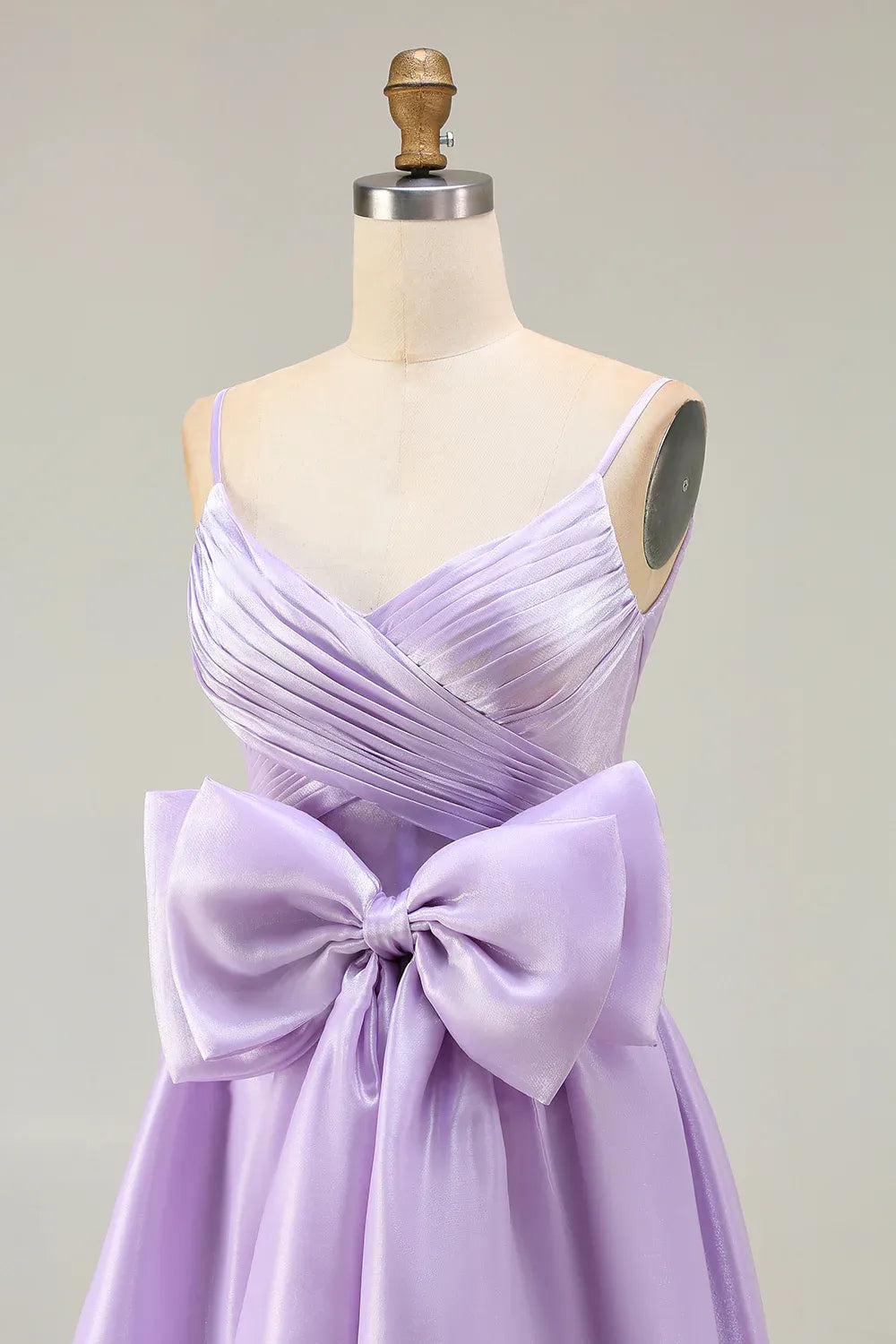 Sophisticated Graceful Stylish Refined Beautiful Elegant Lavender Satin Sleeveless Floor-Length Prom Dress