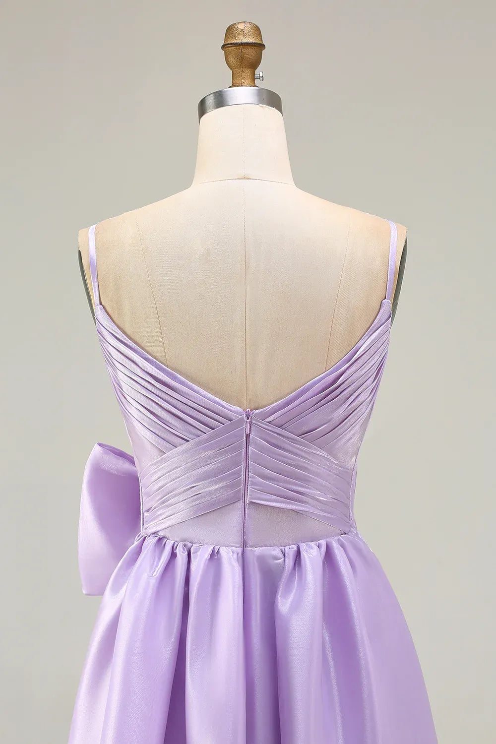 Sophisticated Graceful Stylish Refined Beautiful Elegant Lavender Satin Sleeveless Floor-Length Prom Dress