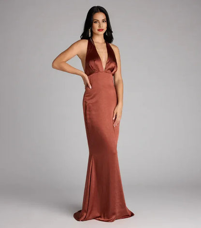 Graceful Stylish Refined Beautiful Timeless Elegant Lace Halter Sleeveless Floor-Length Prom Dress