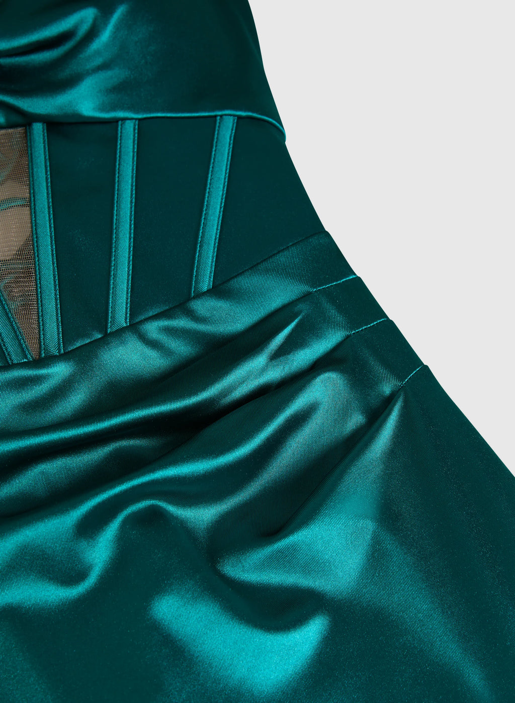 Timeless Special Occasion Sophisticated Elegant Teal Satin Mermaid Sleeveless Floor-Length Prom Dress