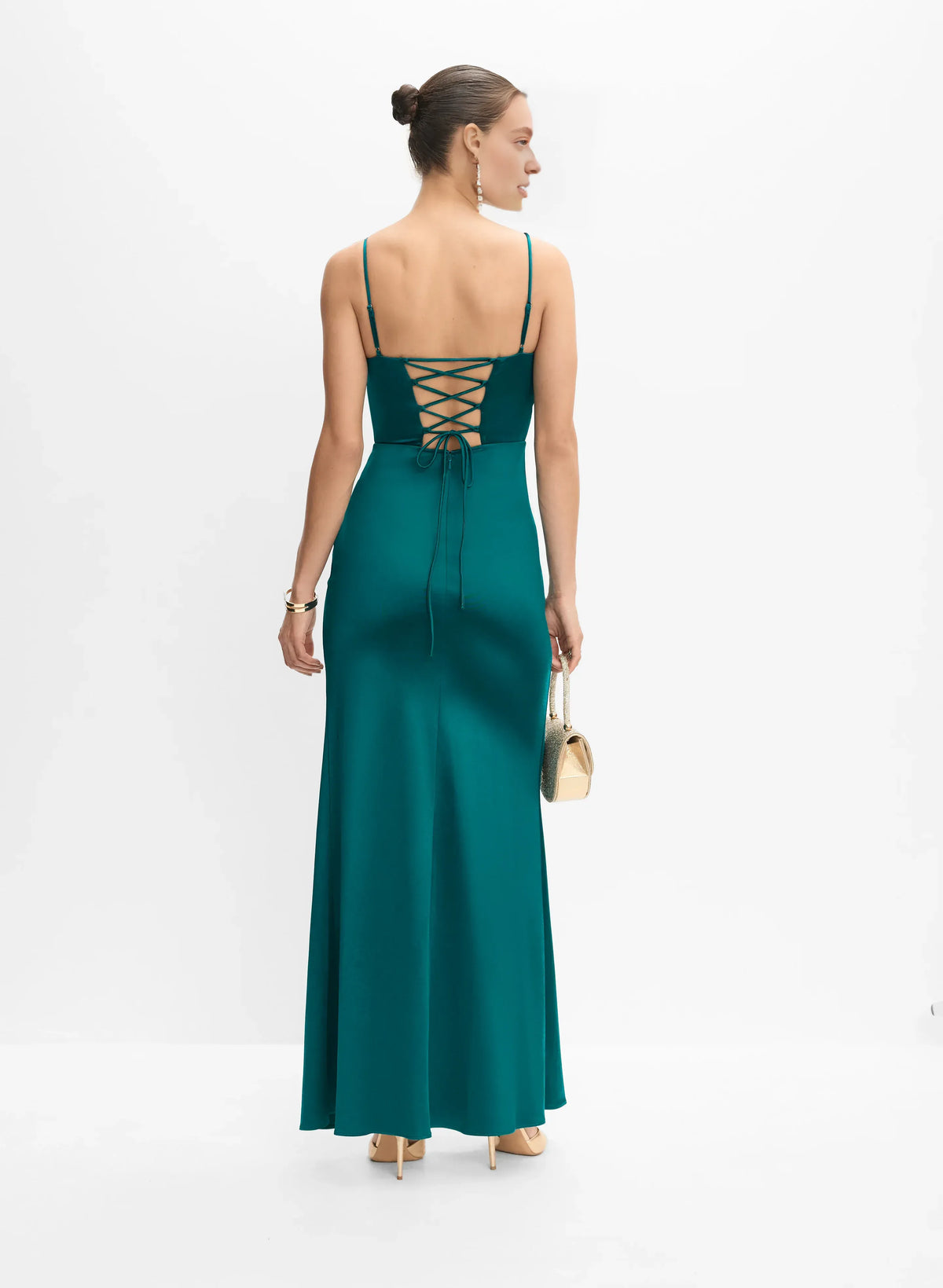 Timeless Special Occasion Sophisticated Elegant Teal Satin Mermaid Sleeveless Floor-Length Prom Dress