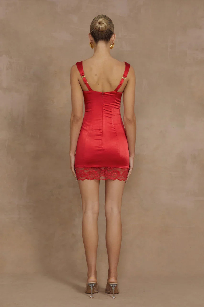 Beautiful Timeless Special Occasion Elegant Red Satin Sheath Sleeveless Mini Homecoming Dress