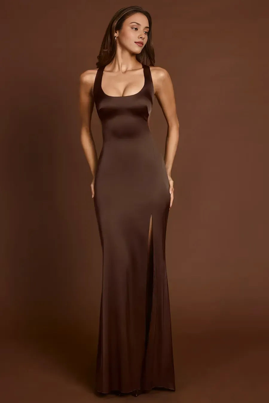 Special Occasion Sophisticated Elegant Olive Green Lace Scoop Neck Sleeveless Prom Dress