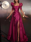 Princess Square Neck Floor-length Prom Dresses