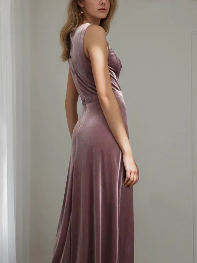 Princess V-Neck Sleeveless Floor-Length Mother of the Bride Dresses