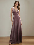 Princess V-Neck Sleeveless Floor-Length Mother of the Bride Dresses