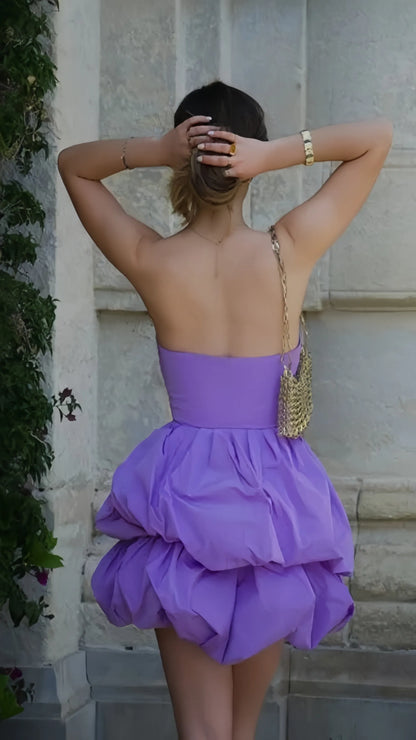 Elegant Red Ruffled A-Line Strapless Classic-Sleeve Classic-Back Mini-Length Homecoming Dress