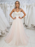 Blush Pink Romantic A-Line Sweetheart Blush Floor-Length Prom Dress