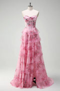 Graceful Stylish Refined Beautiful Elegant Red Tulle A-Line Sweetheart Sleeveless Evening Dress
