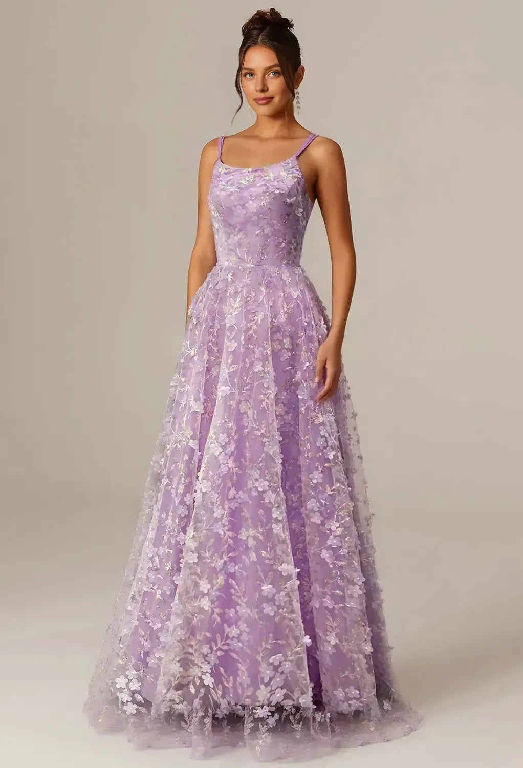Special Occasion Sophisticated Graceful Stylish Elegant Lavender Tulle A-Line Sleeveless Prom Dress