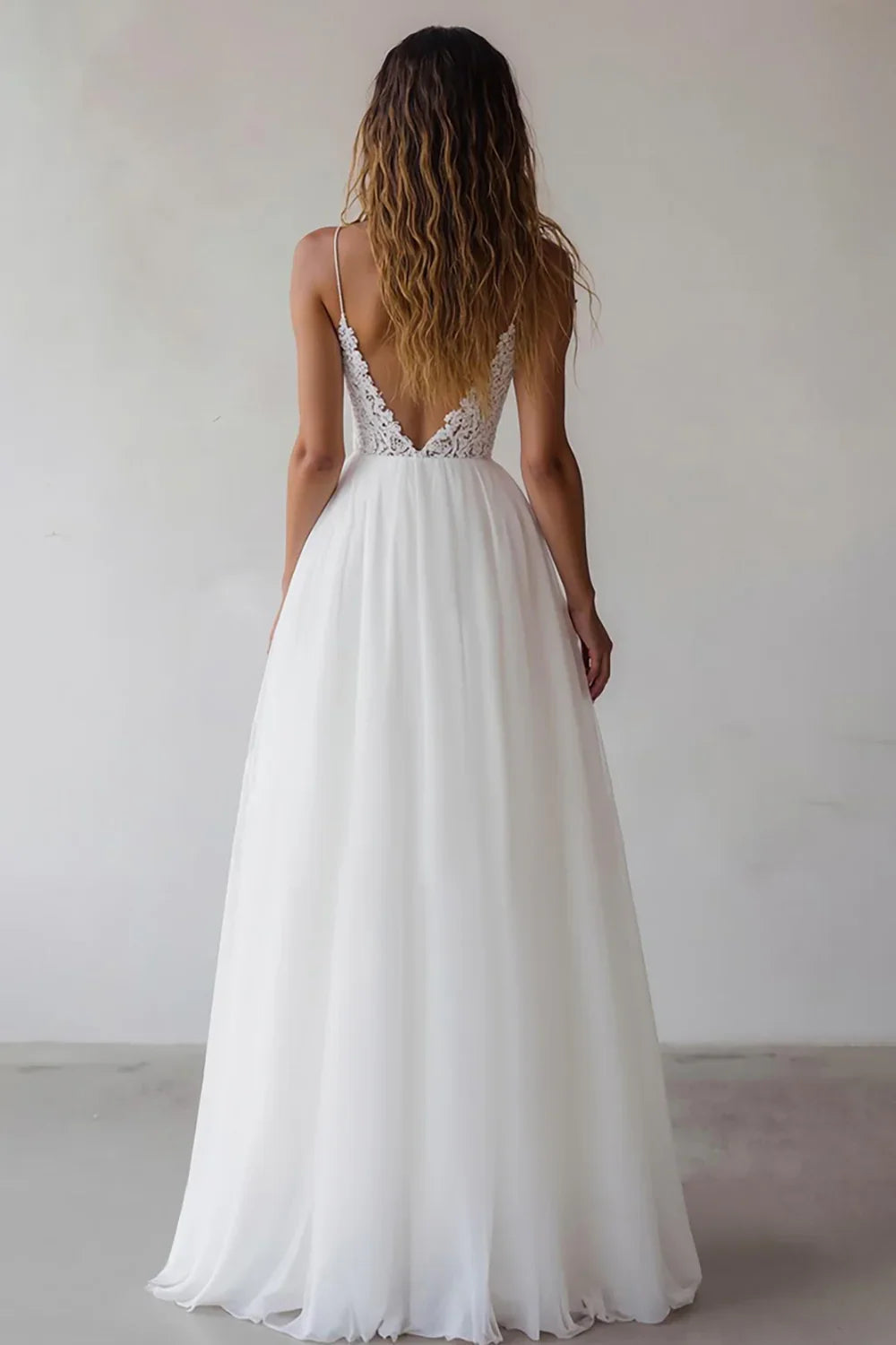 Timeless Special Occasion Sophisticated Graceful Elegant Ivory Chiffon Sleeveless Floor-Length Wedding Dress