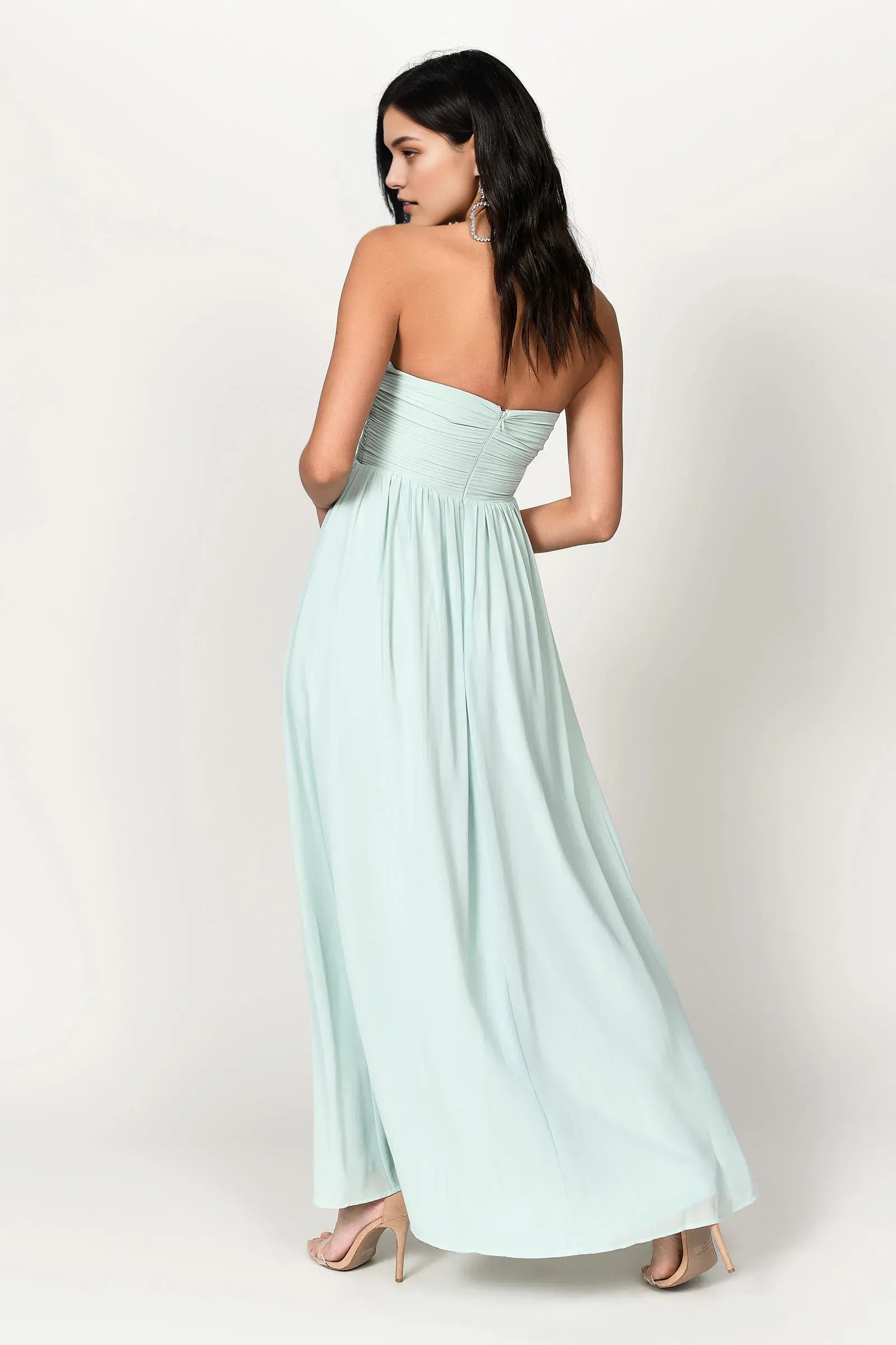 Purple Romantic Dusty A-Line Sweetheart Neck Sleeveless Ruched Back Zip Floor-Length Prom Dresses