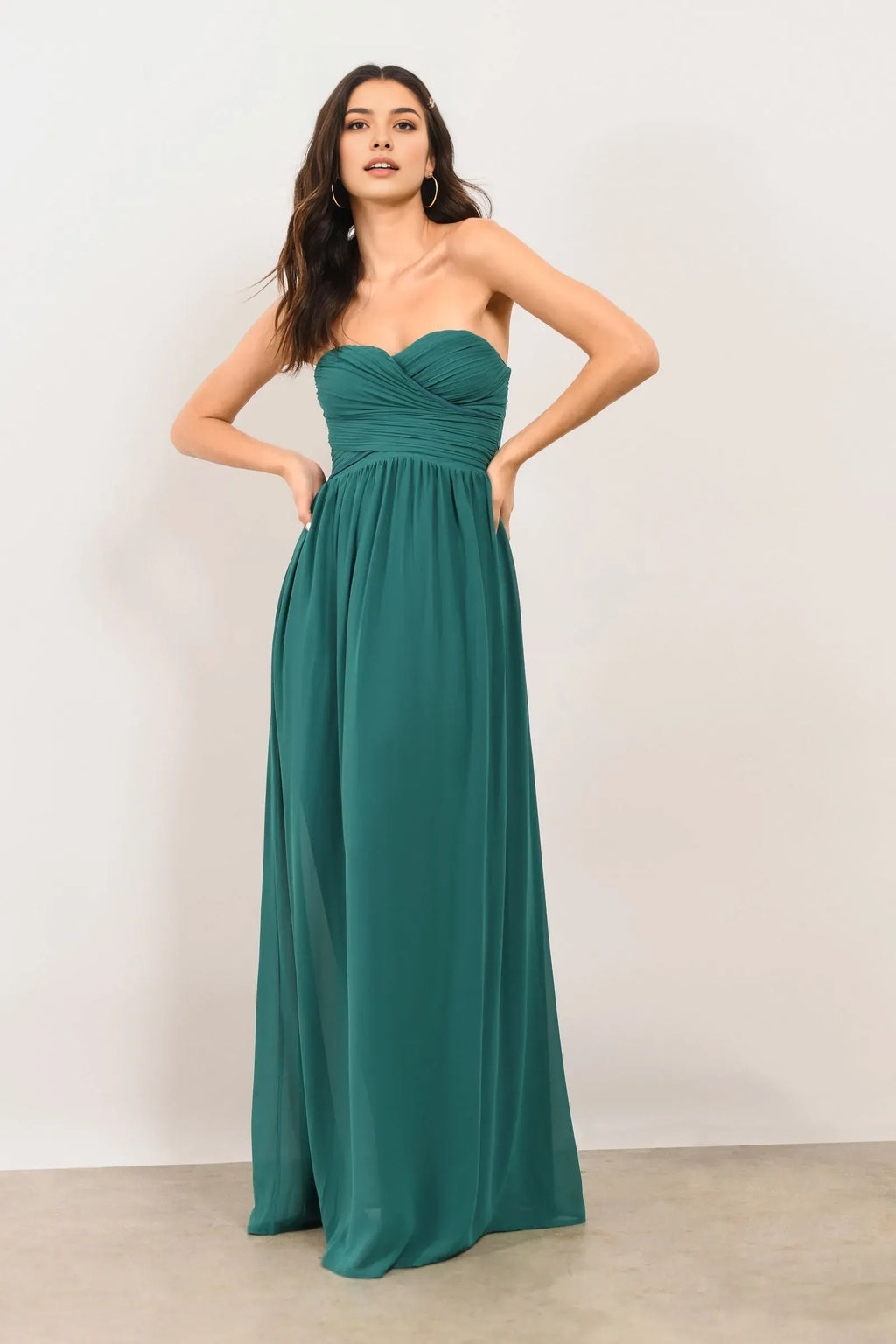 Purple Romantic Dusty A-Line Sweetheart Neck Sleeveless Ruched Back Zip Floor-Length Prom Dresses