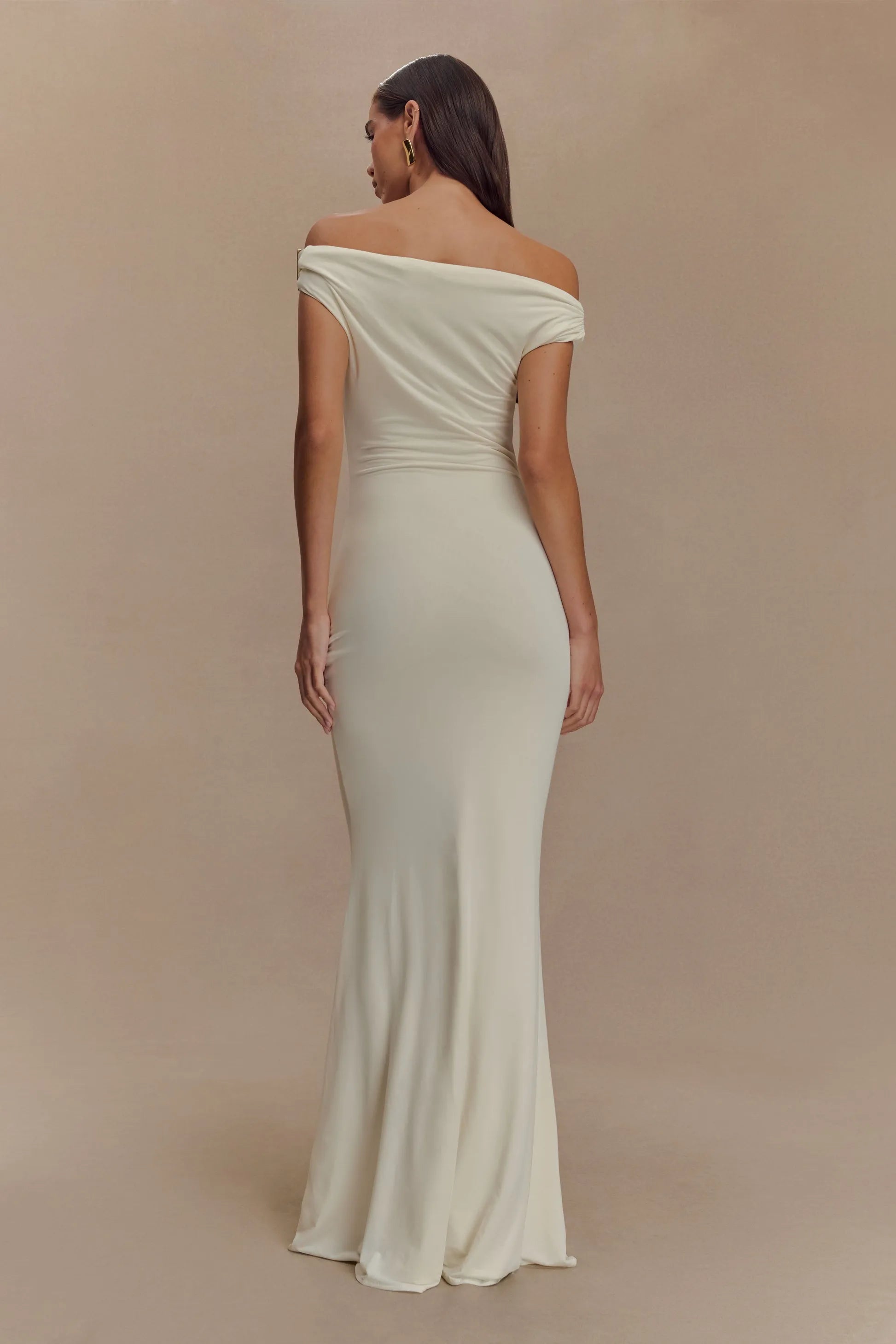 Romantic Mermaid Asymmetrical Neckline Sleeveless Ruched Backless Floor-Length Prom Dresses