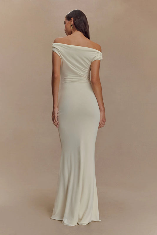 Luxurious Mermaid Off-the-Shoulder Sleeveless Backless Floor-Length Prom Formal Dress