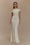 Romantic Mermaid Asymmetrical Neckline Sleeveless Ruched Backless Floor-Length Prom Dresses