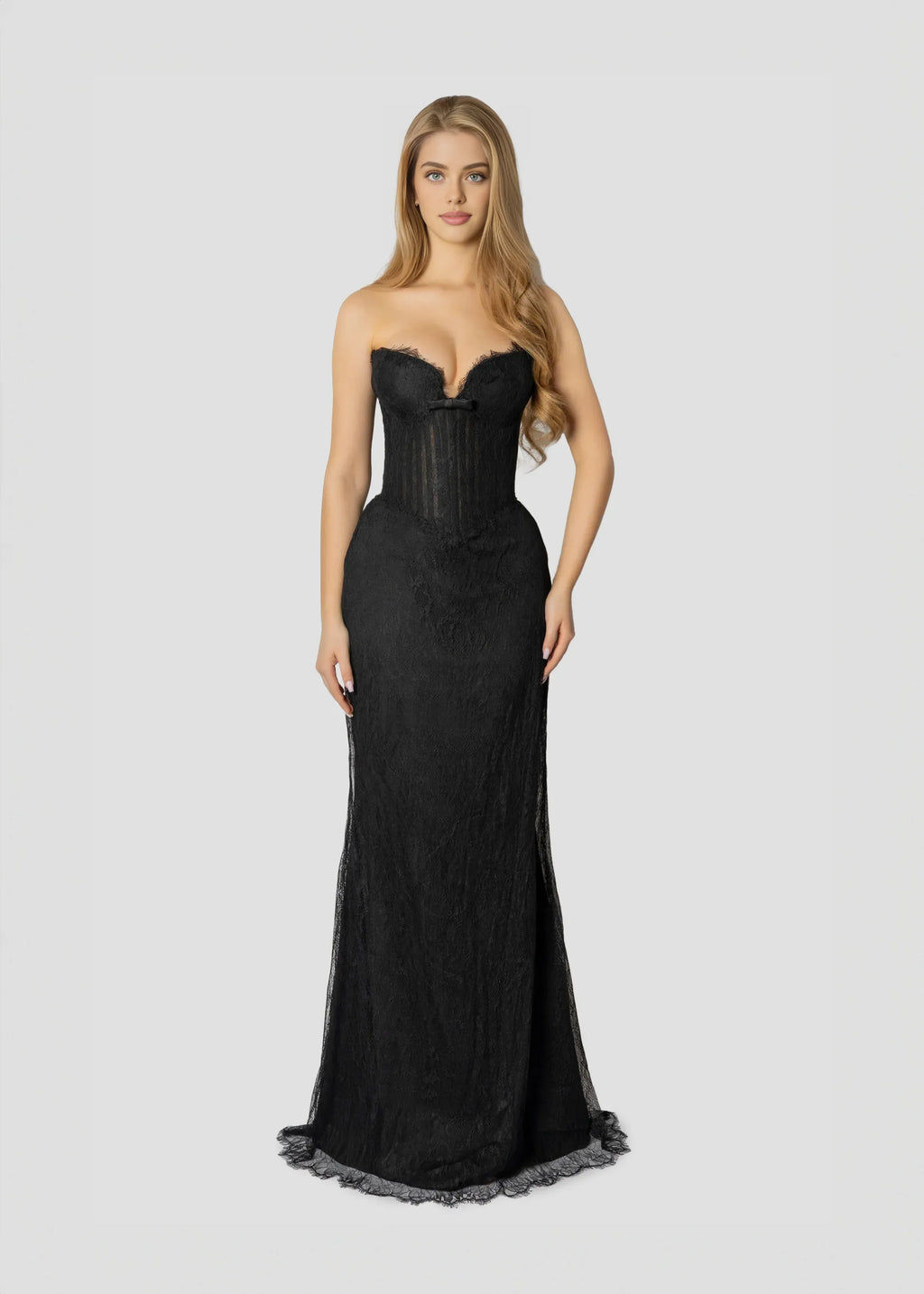 Beautiful Timeless Special Occasion Elegant Black Lace Mermaid Sleeveless Floor-Length Prom Dress