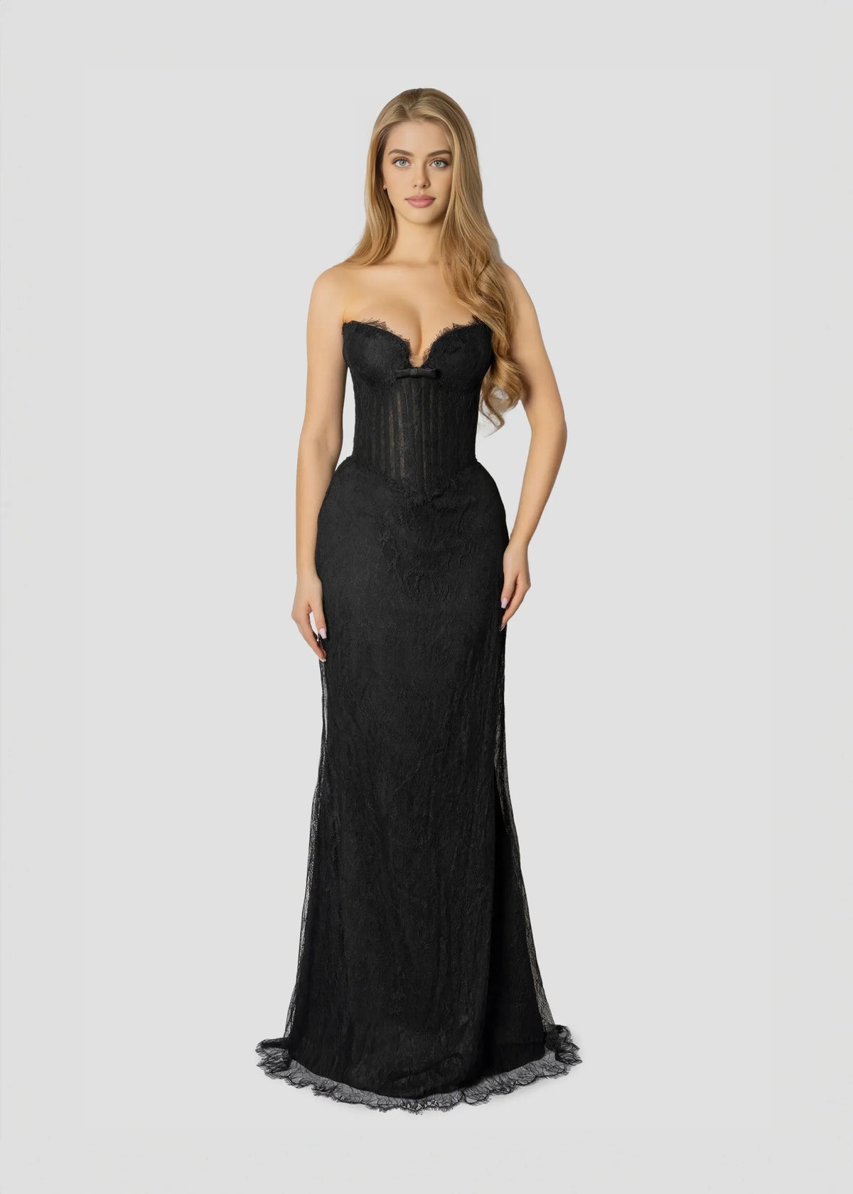 Beautiful Timeless Special Occasion Elegant Black Lace Mermaid Sleeveless Floor-Length Prom Dress