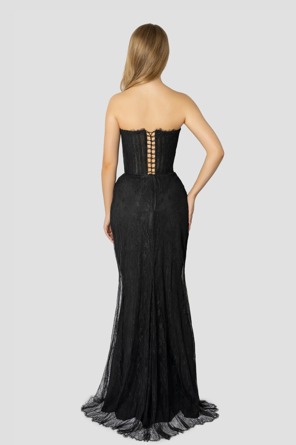 Beautiful Timeless Special Occasion Elegant Black Lace Mermaid Sleeveless Floor-Length Prom Dress