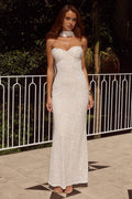 Sophisticated Graceful Stylish Elegant Ivory Lace Mermaid Strapless Sleeveless Floor-Length Prom Dress