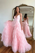 Pink Romantic Playful Spaghetti Strap Party Dress