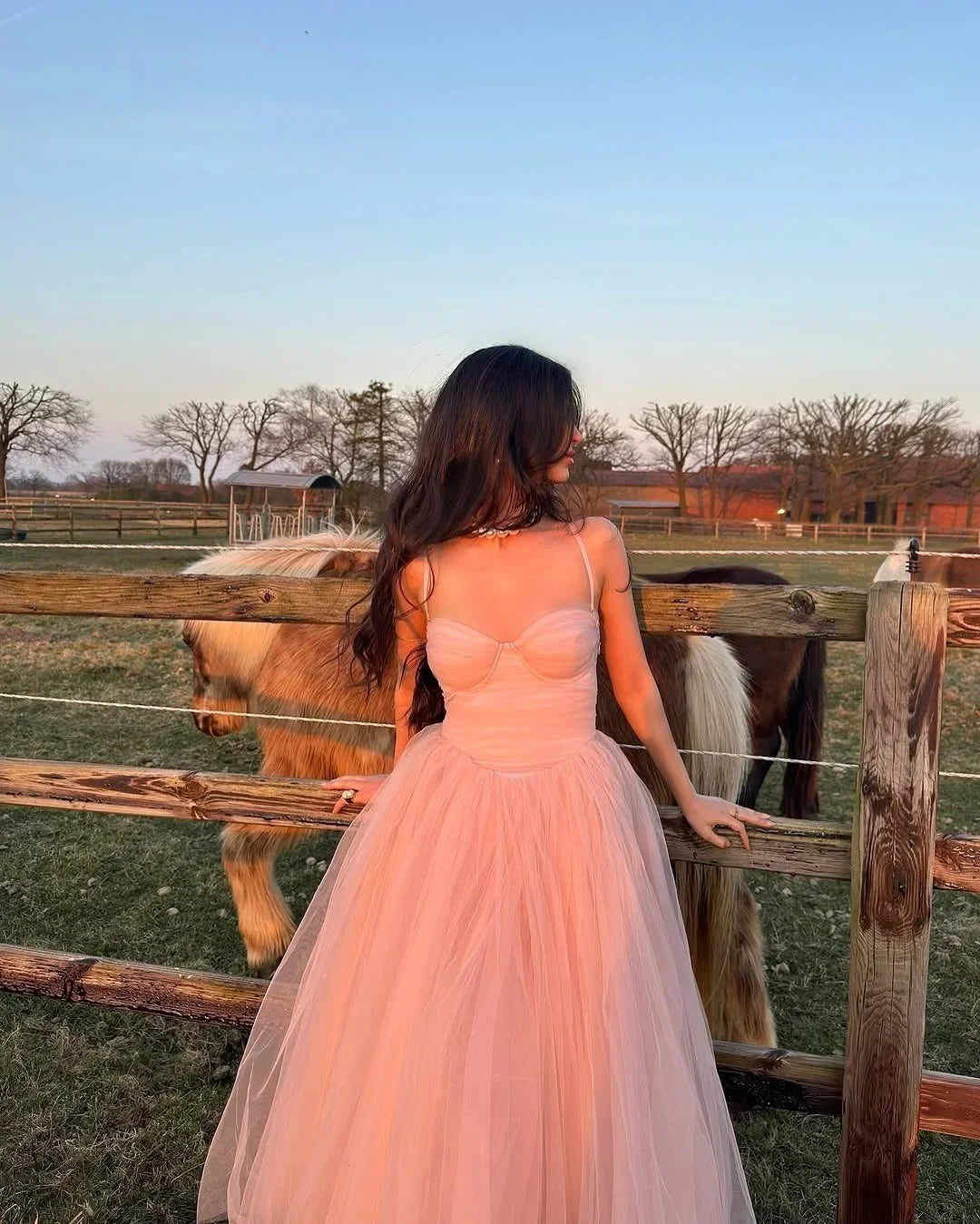 Blush Pink Romantic Spaghetti Strap Sleeveless Blush Prom Dress