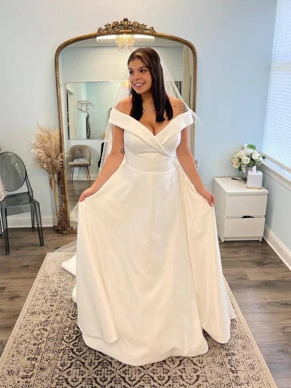 Off The Shoulder Sweetheart A Line Wedding Dresses