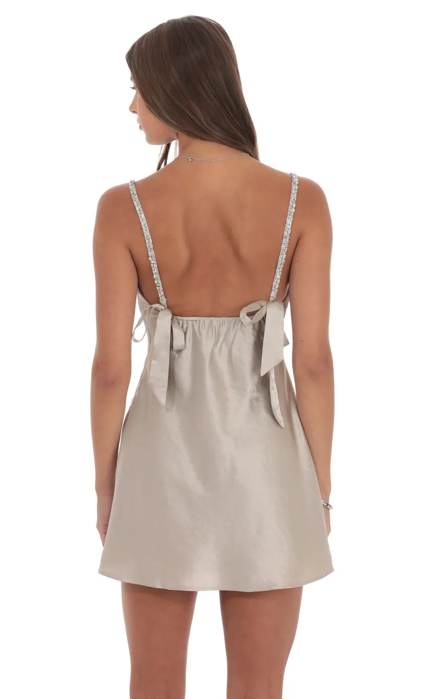 Homecoming Dress with Straps Elegant Cowl Neck Mini Gown for School Dance