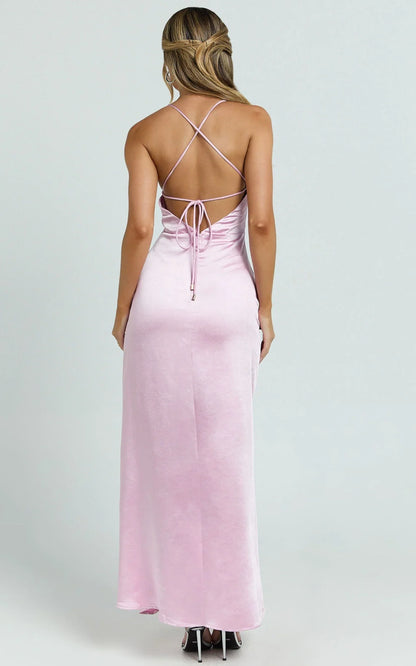 Special Occasion Sophisticated Graceful Stylish Refined Beautiful Elegant Satin Mermaid Sleeveless Bridesmaid Dress