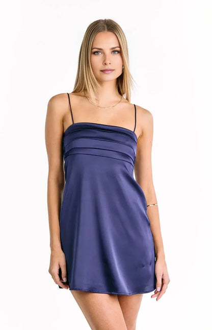 Timeless Special Occasion Sophisticated Graceful Stylish Elegant Satin Sleeveless Short Homecoming Dress