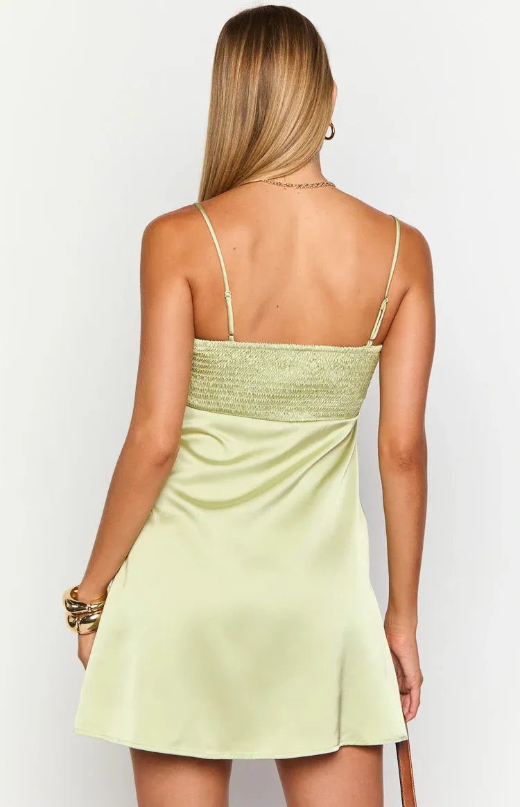 Timeless Special Occasion Sophisticated Graceful Stylish Elegant Satin Sleeveless Short Homecoming Dress