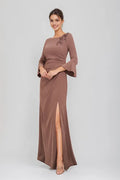 Scoop Neck Mother Of The Bride Groom Dresses with Appliques Split Side