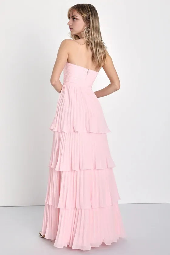 Special Occasion Sophisticated Graceful Elegant Light Pink A-Line Sweetheart Sleeveless Prom Dress